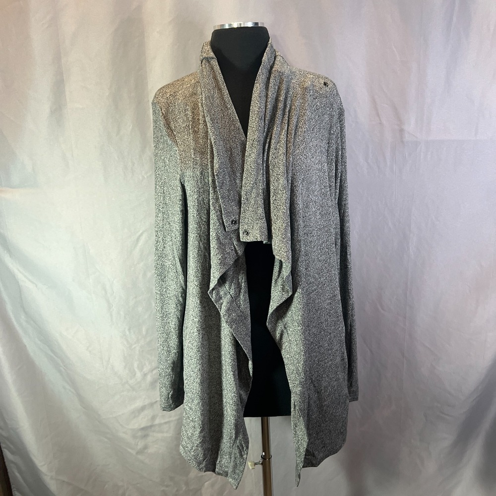Zella Cardigan Sweater Womens Medium Heather Gray Knit Long Sleeve Open Front